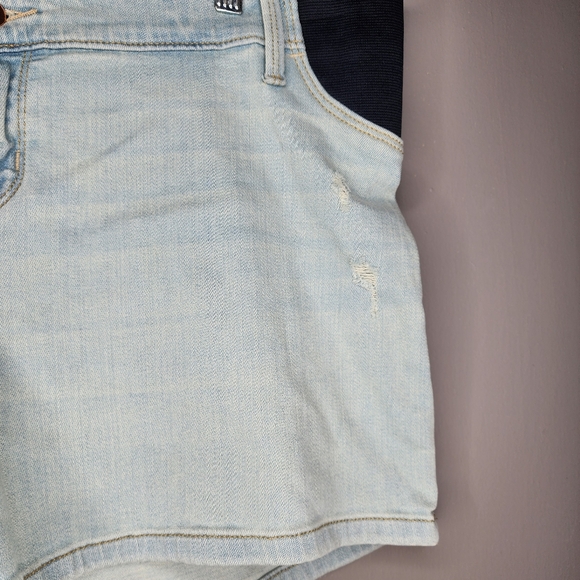 ISABEL MATERNITY By Ingrid & Isabel Under Belly Blue Jean Shorts. Size: 14. NWT - Picture 7 of 13